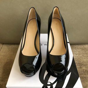 Nine West Camya - Peep Toe Platform Patent Leather Pump 5.5M